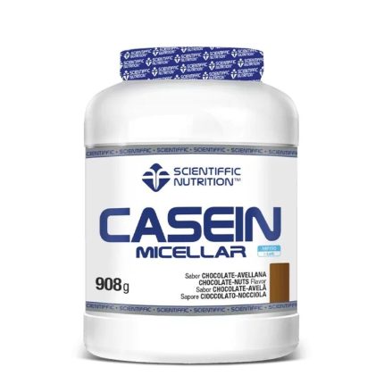 Scientific Nutrition Casein Micellar protein powder jar, 908 g, chocolate-hazelnut flavor (sabor chocolate-avellana)