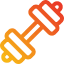 Orange abstract logo with two curved shapes forming a stylized 'P' on a light background.