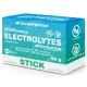 Box of AllNutrition Electrolytes stick supplement, orange flavour, 50 g (10 servings) with no sugar label and electrolyte icons on teal packaging