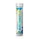 Tube-shaped electrolyte drink stick pack labeled ELECTROLYTES with geometric blue-green design, standing upright as a hydration supplement