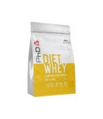 PHD Diet Whey lean protein powder bag, white top and yellow bottom, standing upright with the words 'DIET WHEY' visible.
