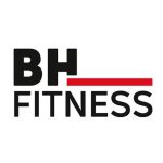BH FITNESS logo: bold black 'BH' above a red horizontal bar, with 'FITNESS' in black below.