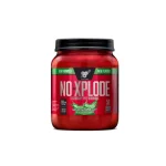 Red NO-Xplode pre-workout supplement tub with black lid, brand label visible on the front (650 g).