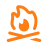 Orange flame symbol enclosed in a circular badge, representing fire or energy.