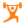 Abstract orange geometric shape on a pale gray background (logo-like emblem)