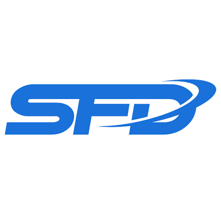 Blue stylized logo with the letters SPD and an orbit-like swoosh around them.