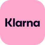 Klarna wordmark on a pink rounded-square app icon.