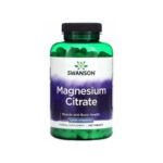 Swanson Magnesium Citrate dietary supplement bottle (340 tablets) with green bottle and purple label.